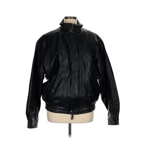 Vintage Y2K Black Bomber Oversized 100% Genuine Leather Off Duty Model Oversized